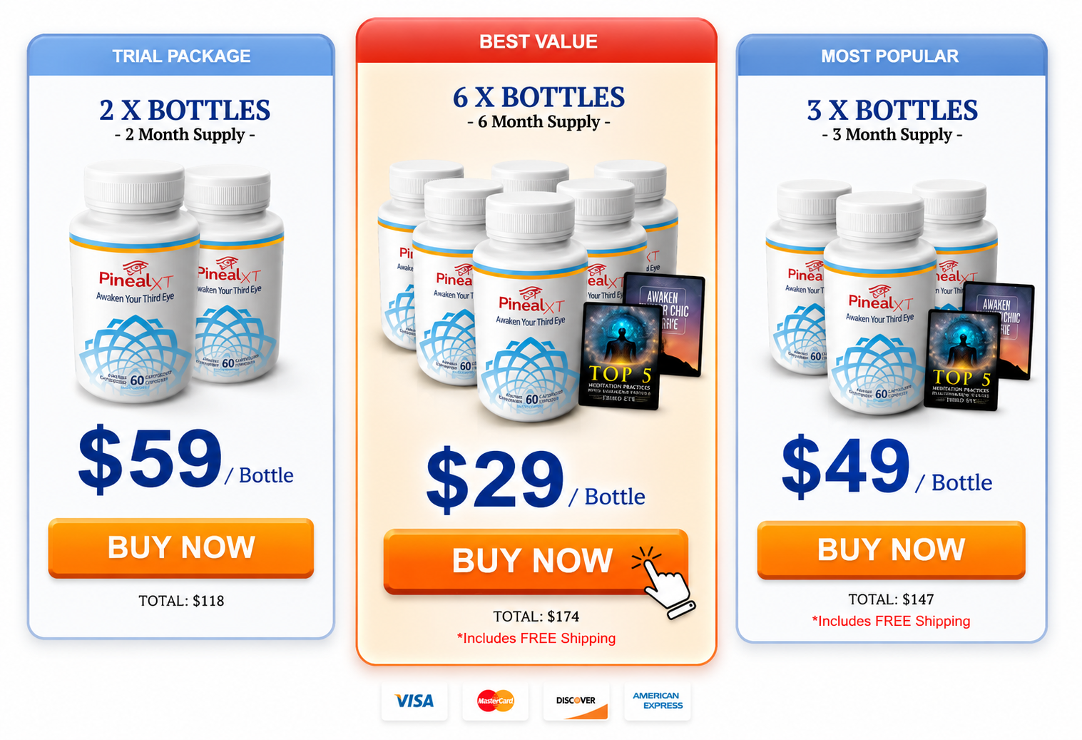 Pineal XT pricing and bottle options