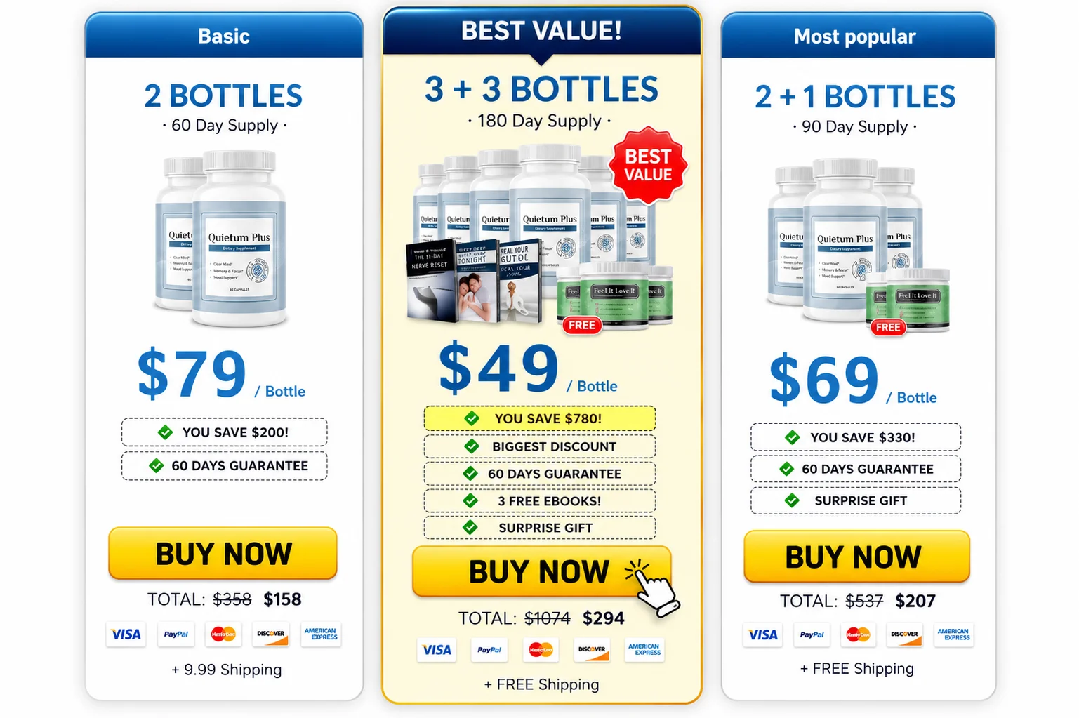 Quietum Plus Official Pricing Packages