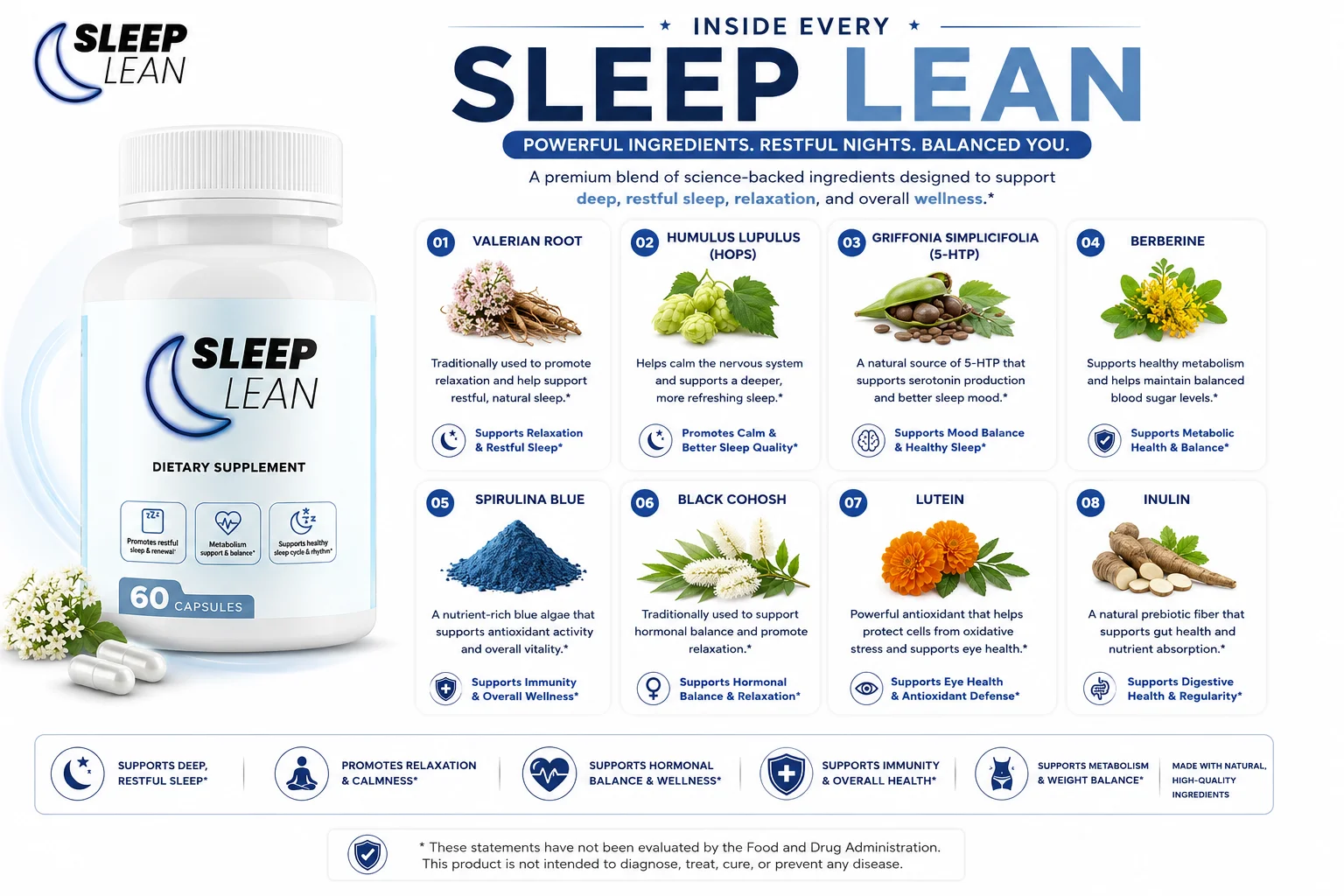 Sleep Lean Ingredients Label