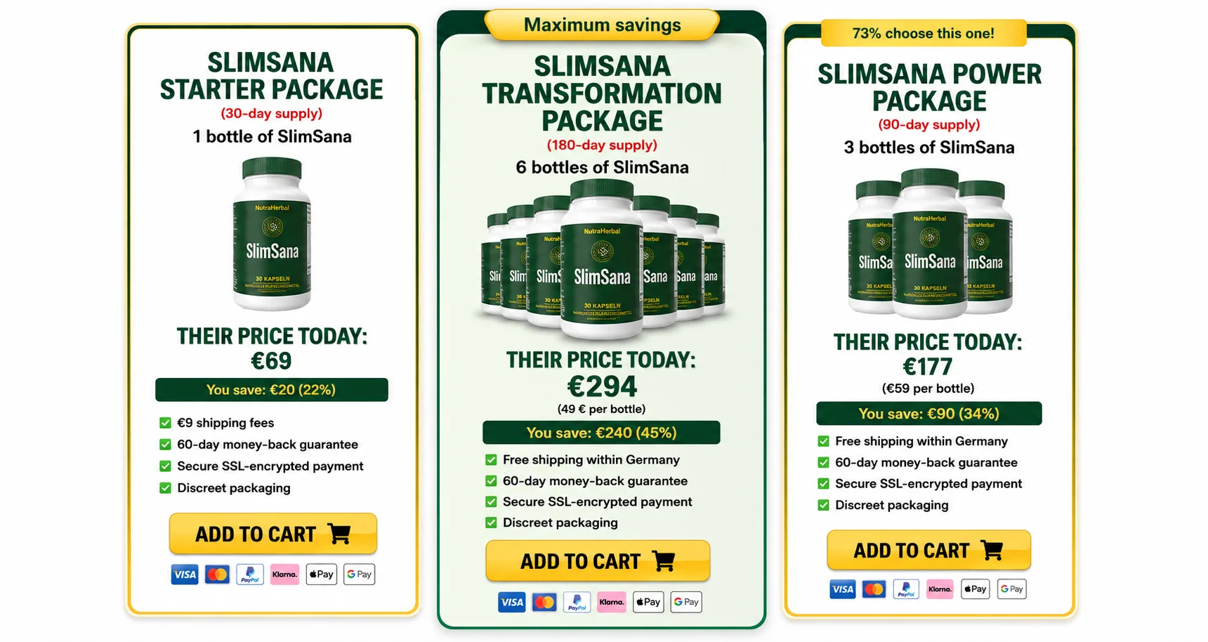 SlimSana Official Pricing Packages