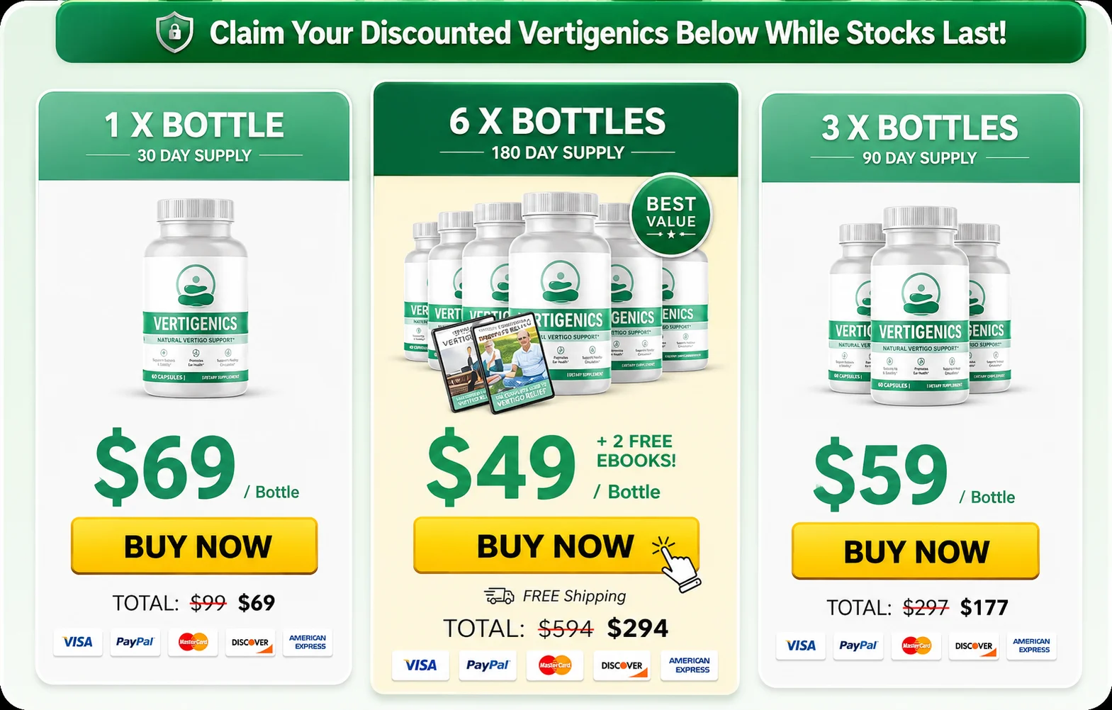 Vertigenics Official Pricing Packages